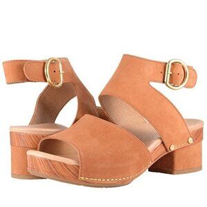 Dansko Swedish Hasbeens Leather Clogs Sandals Platform Comfort Heels Peep Toe